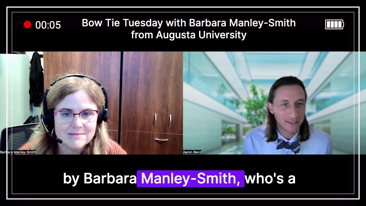 Aaron Benz interviews Barbara Manley-Smith from Augusta University